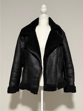 H&M Black Moto Jacket - Size XS